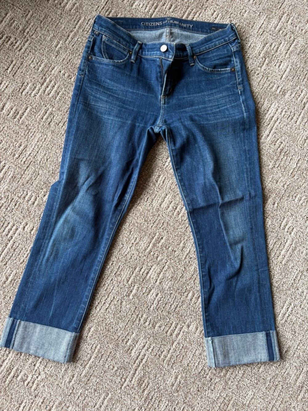 Citizens of Humanity Women's Cropped Cuffed Straight Jeans